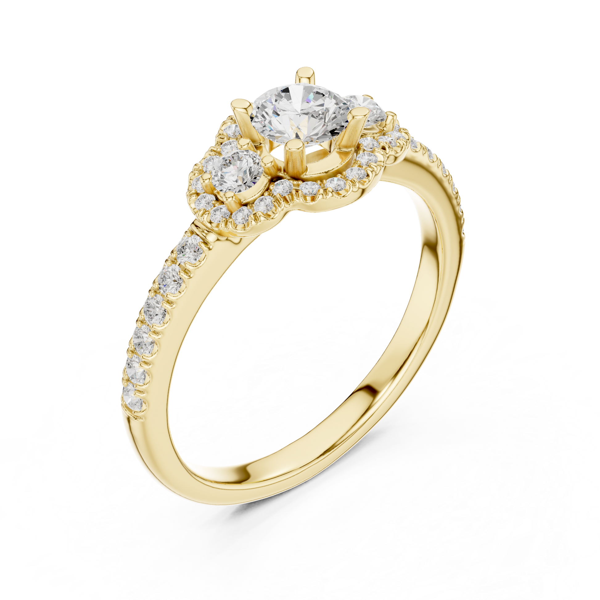 Round Halo Lab Grown Diamond Ring