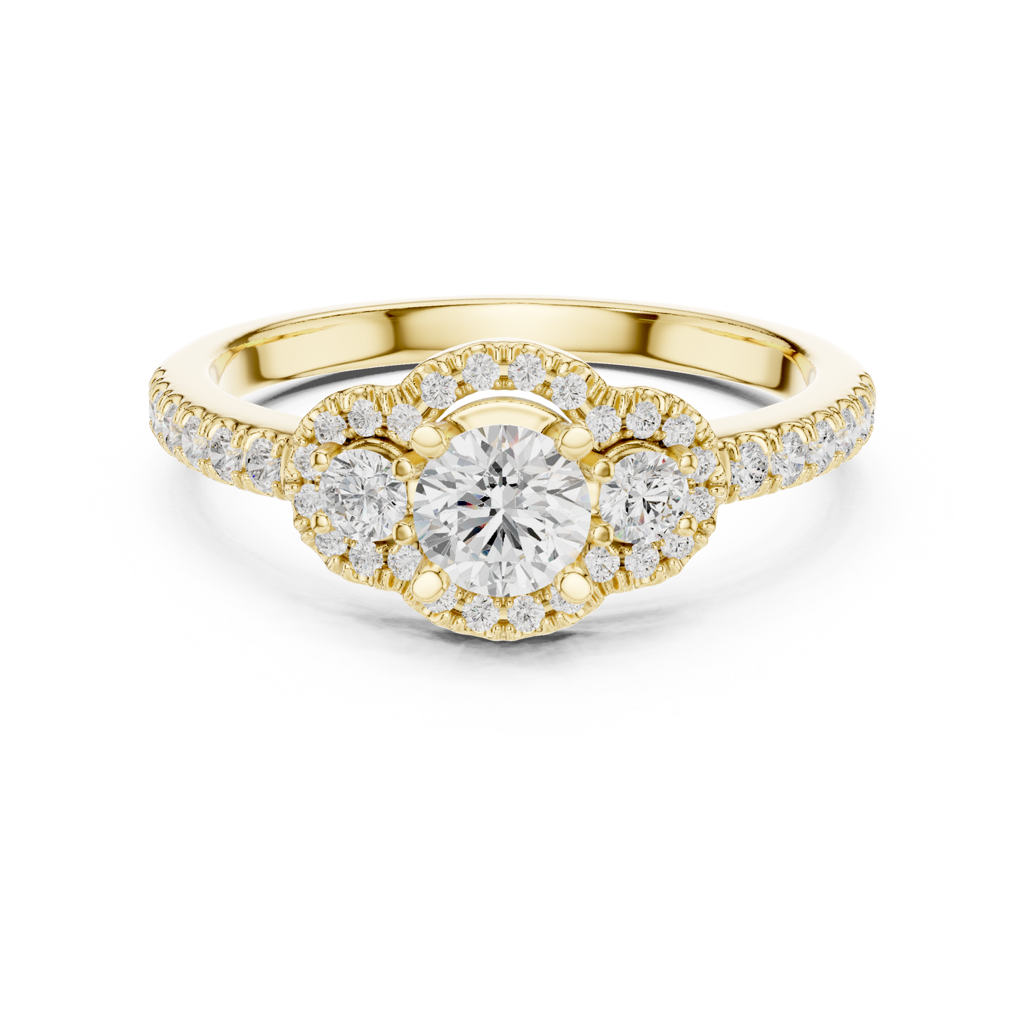 Round Halo Lab Grown Diamond Ring