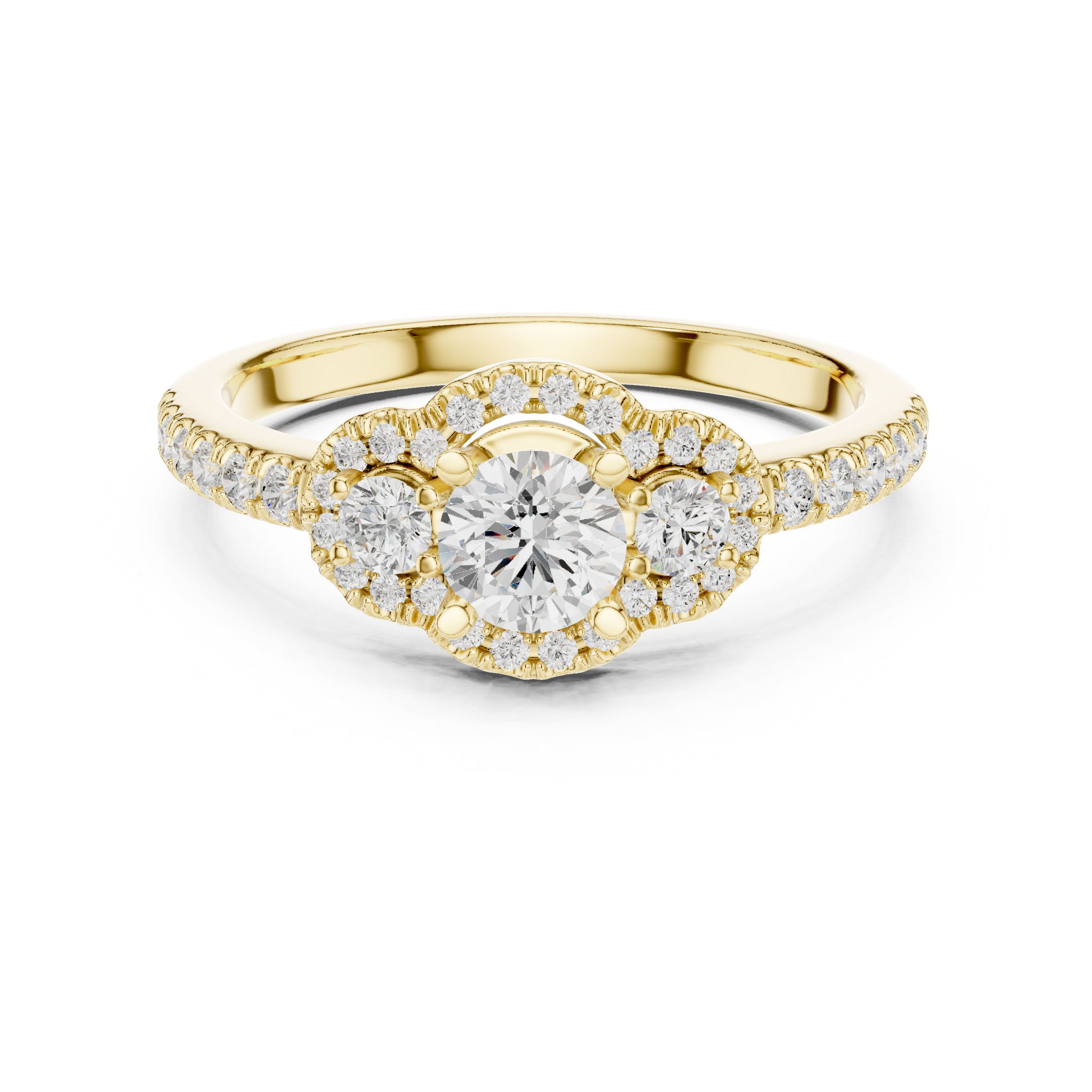 Round Halo Lab Grown Diamond Ring