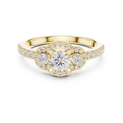 Round Halo Lab Grown Diamond Ring