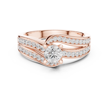 Round Side Stone Lab Grown Diamond Ring
