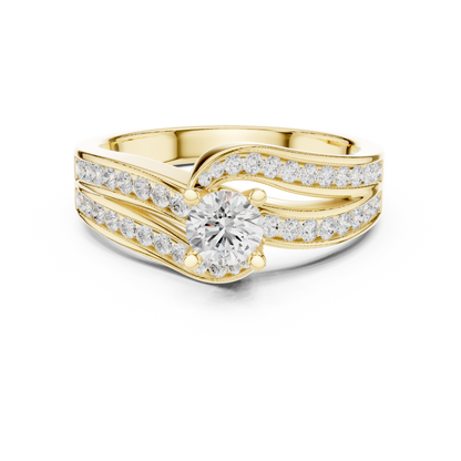 Round Side Stone Lab Grown Diamond Ring