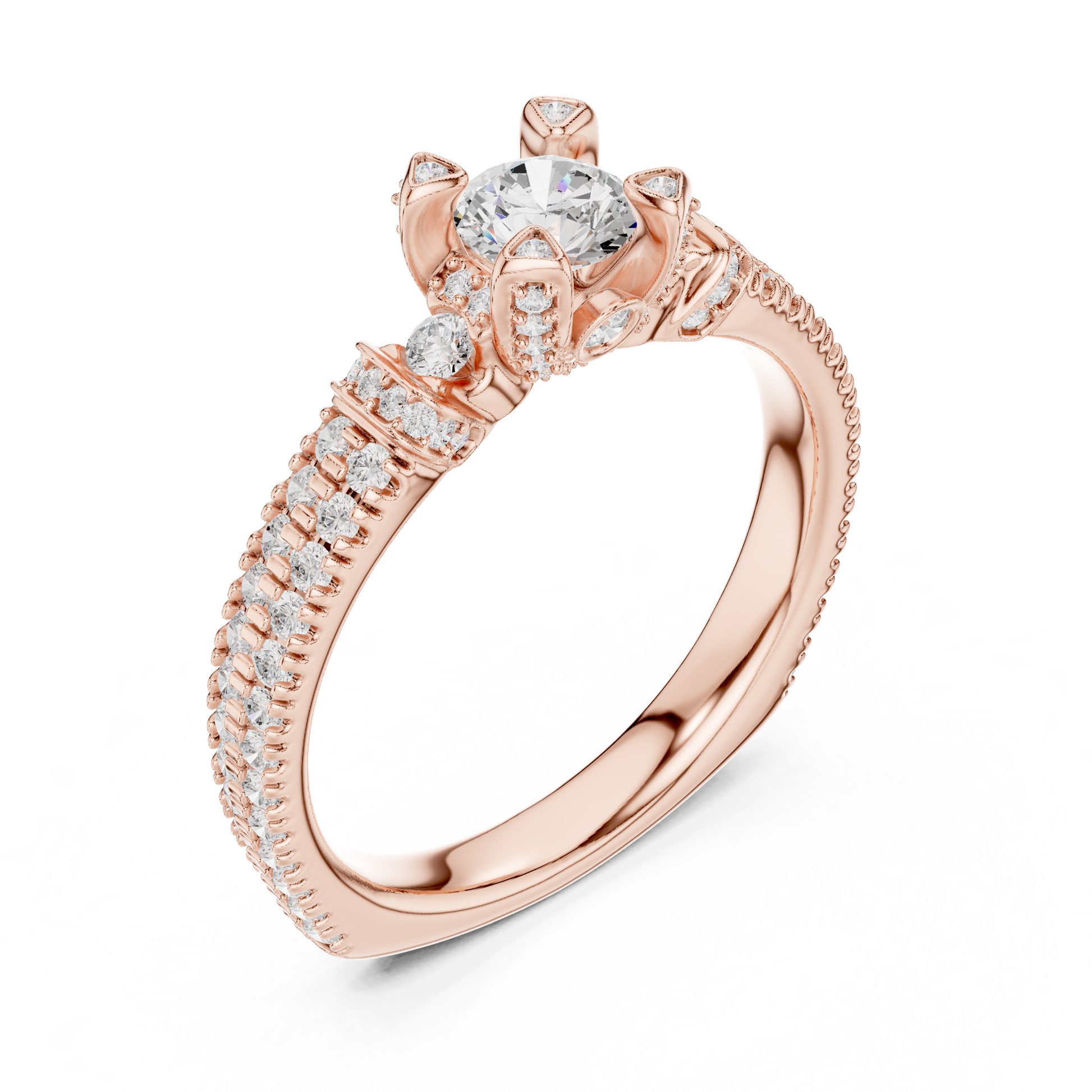 Round Halo Lab Grown Diamond Ring
