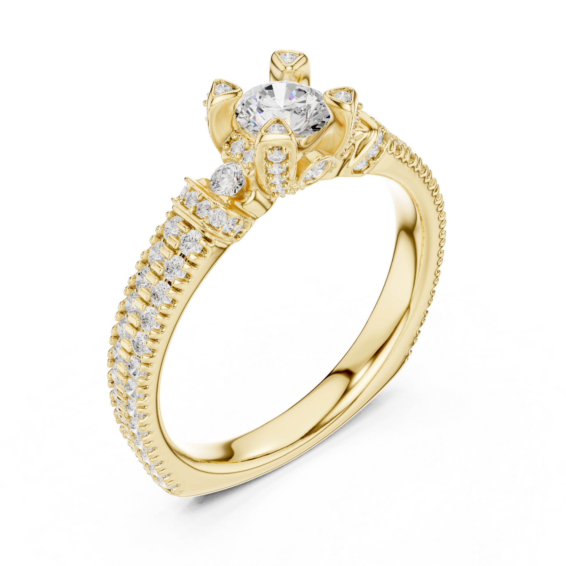 Round Halo Lab Grown Diamond Ring