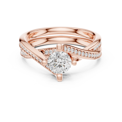 Round Side Stone Lab Grown Diamond Ring