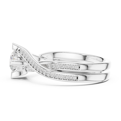Round Side Stone Lab Grown Diamond Ring