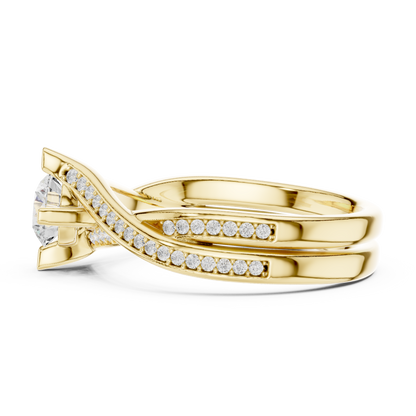 Round Side Stone Lab Grown Diamond Ring
