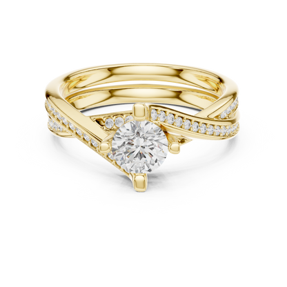 Round Side Stone Lab Grown Diamond Ring