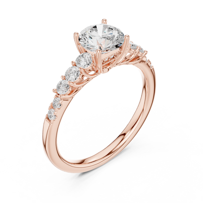 Round Side Stone Lab Grown Diamond Ring