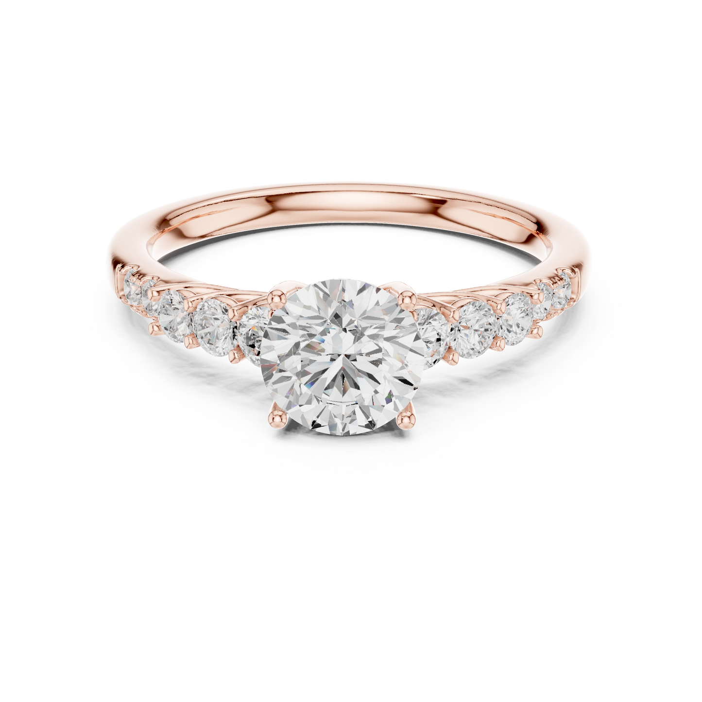 Round Side Stone Lab Grown Diamond Ring