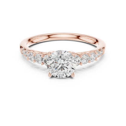 Round Side Stone Lab Grown Diamond Ring