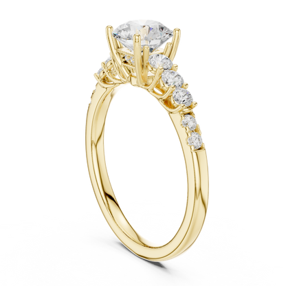 Round Side Stone Lab Grown Diamond Ring