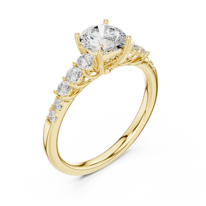 Round Side Stone Lab Grown Diamond Ring