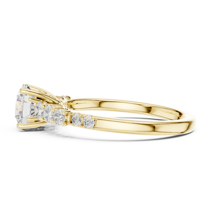 Round Side Stone Lab Grown Diamond Ring