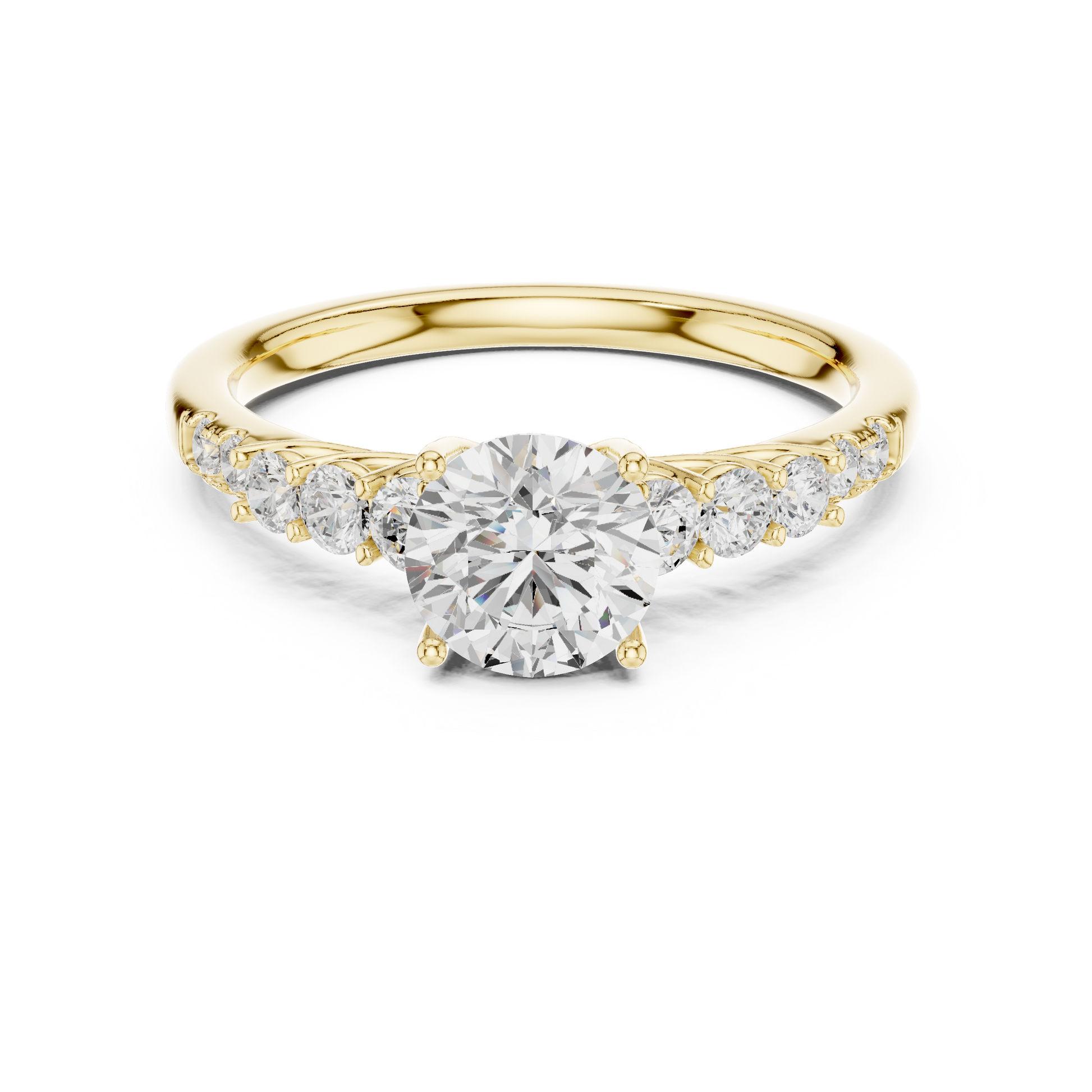 Round Side Stone Lab Grown Diamond Ring