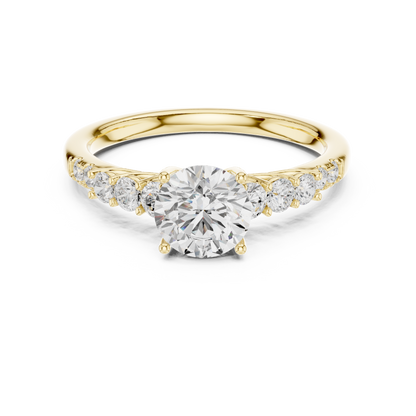 Round Side Stone Lab Grown Diamond Ring