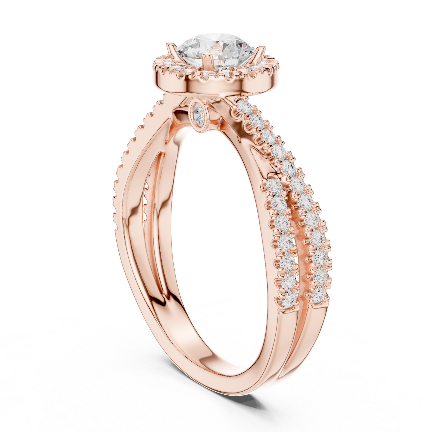Round Halo Lab Grown Diamond Ring