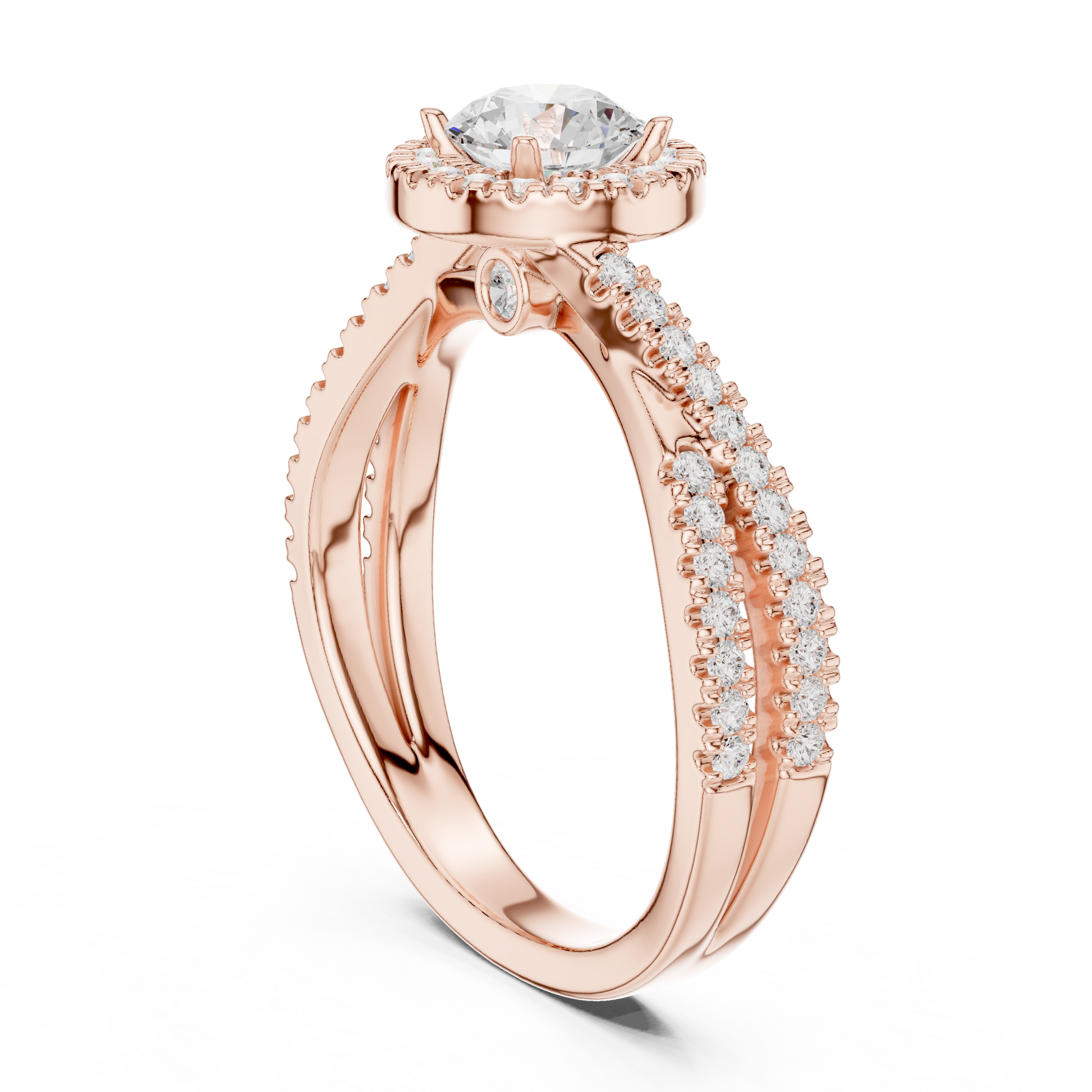 Round Halo Lab Grown Diamond Ring
