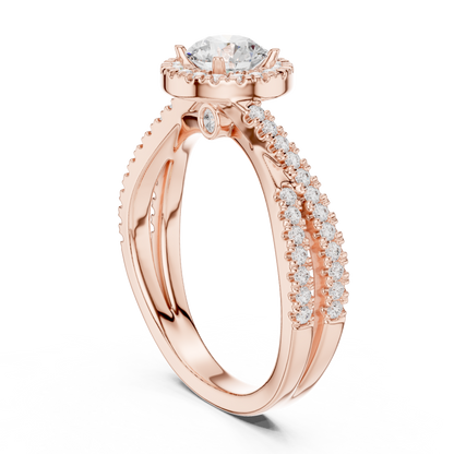 Round Halo Lab Grown Diamond Ring