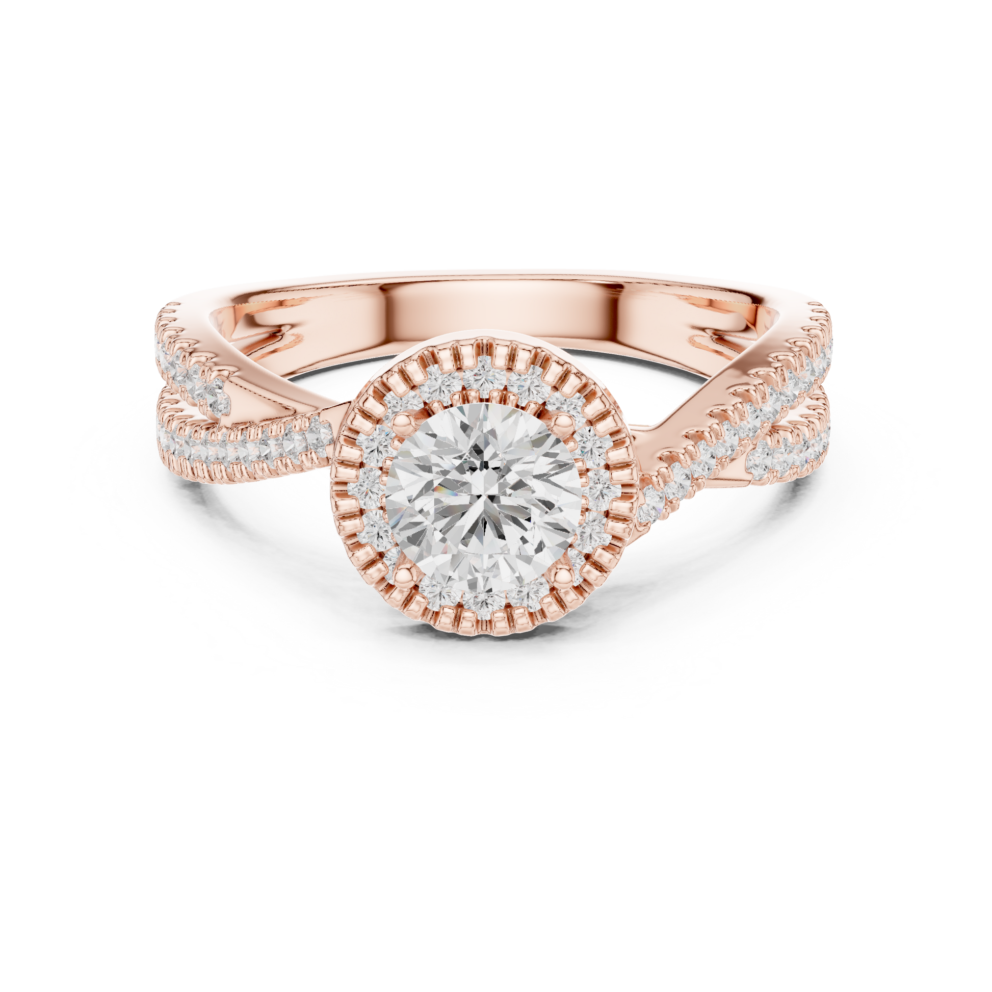 Round Halo Lab Grown Diamond Ring