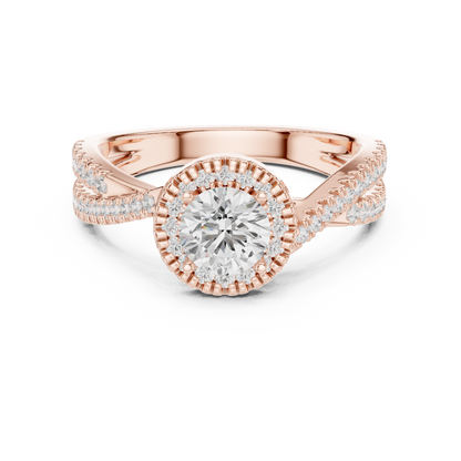 Round Halo Lab Grown Diamond Ring