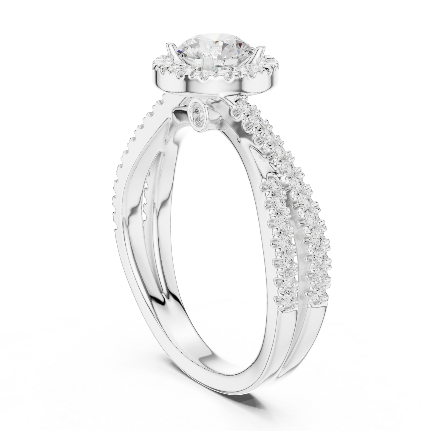 Round Halo Lab Grown Diamond Ring