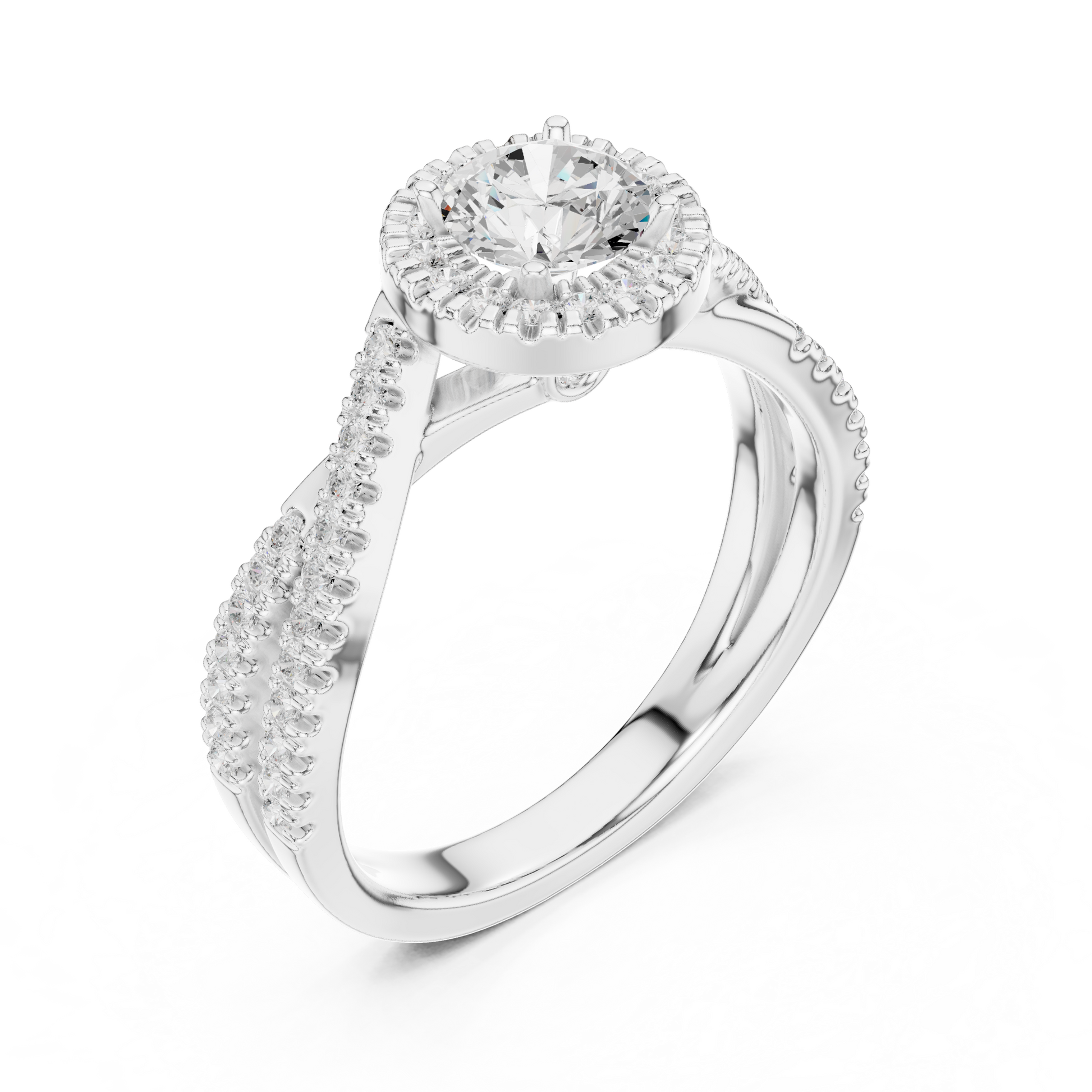 Round Halo Lab Grown Diamond Ring