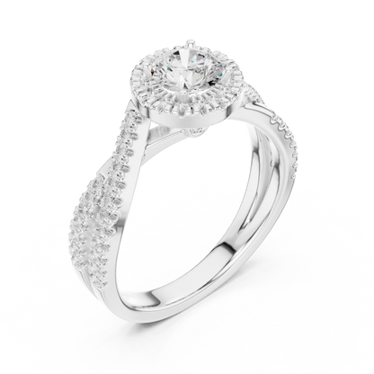 Round Halo Lab Grown Diamond Ring