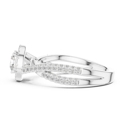 Round Halo Lab Grown Diamond Ring