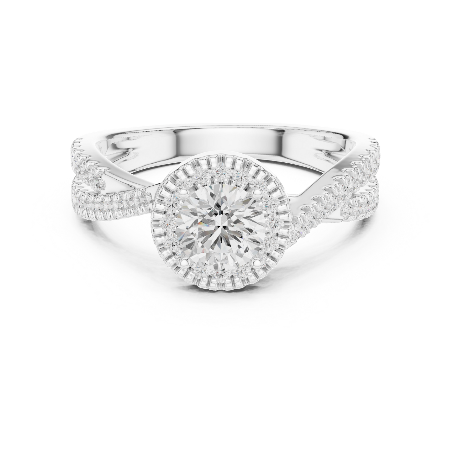 Round Halo Lab Grown Diamond Ring