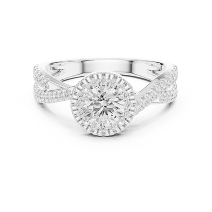 Round Halo Lab Grown Diamond Ring