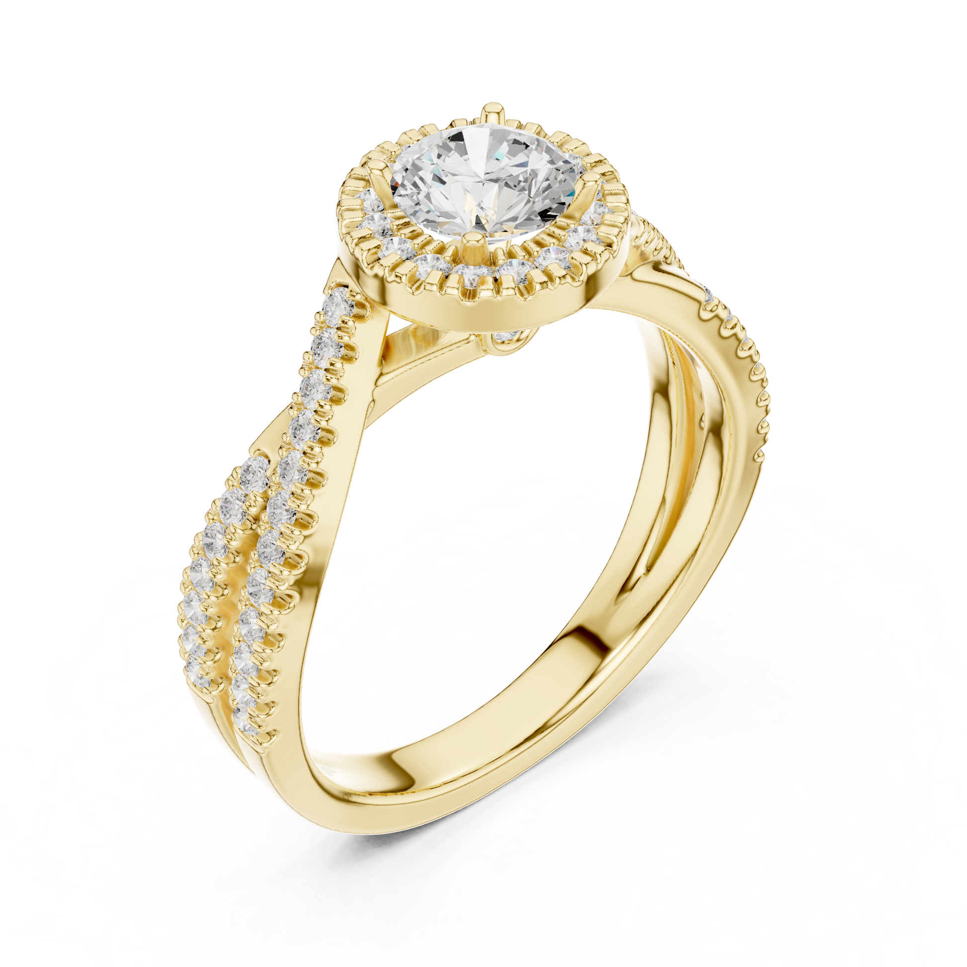 Round Halo Lab Grown Diamond Ring