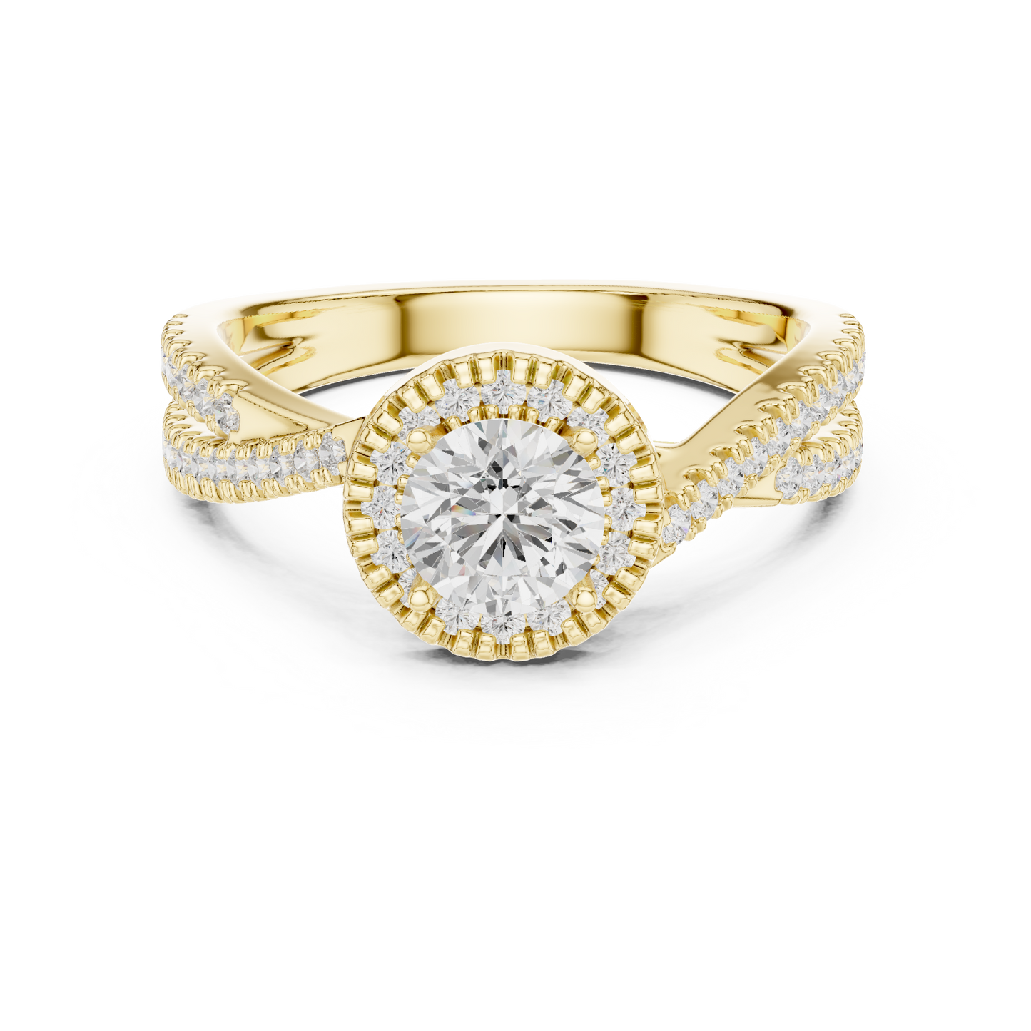 Round Halo Lab Grown Diamond Ring
