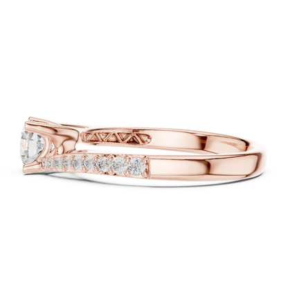 Round Side Stone Lab Grown Diamond Ring