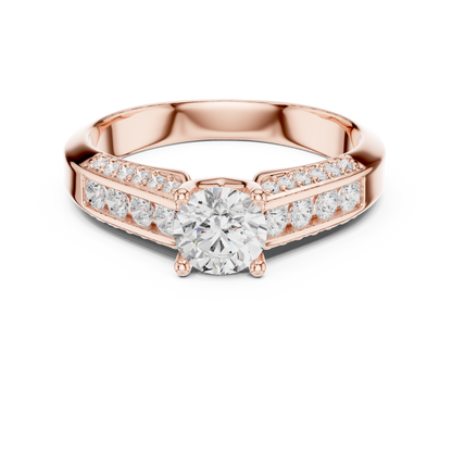 Round Side Stone Lab Grown Diamond Ring