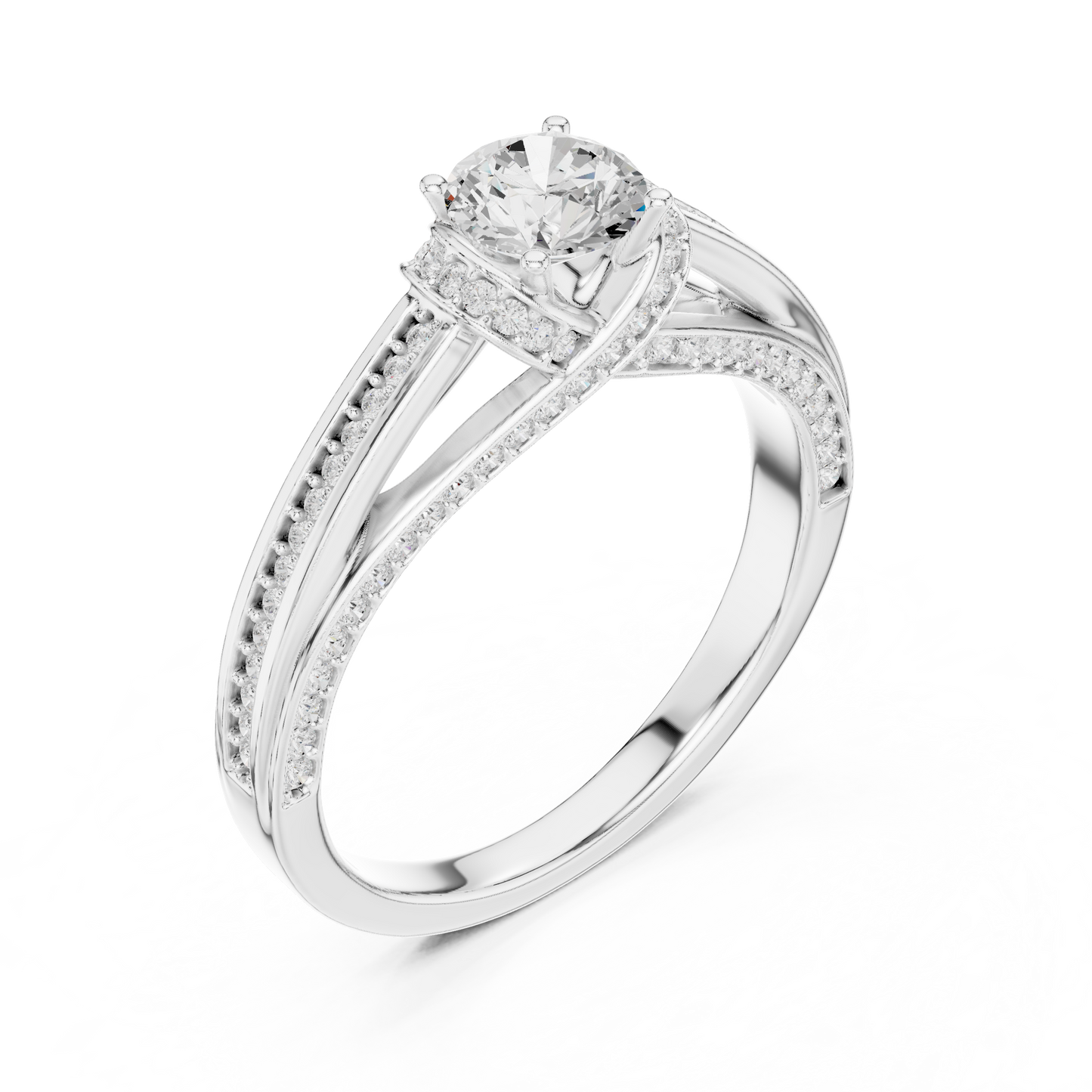 Round Halo Lab Grown Diamond Ring