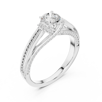 Round Halo Lab Grown Diamond Ring