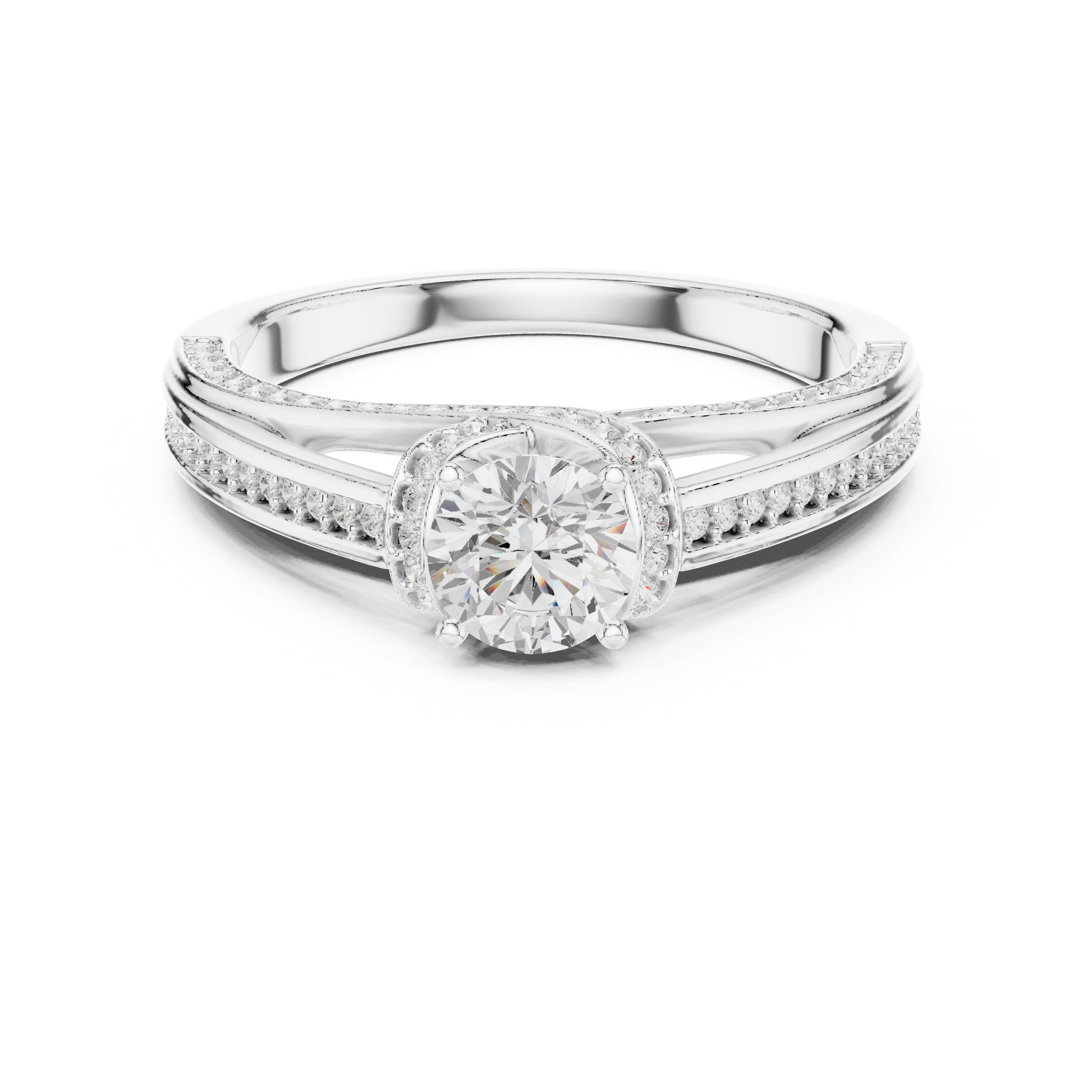 Round Halo Lab Grown Diamond Ring