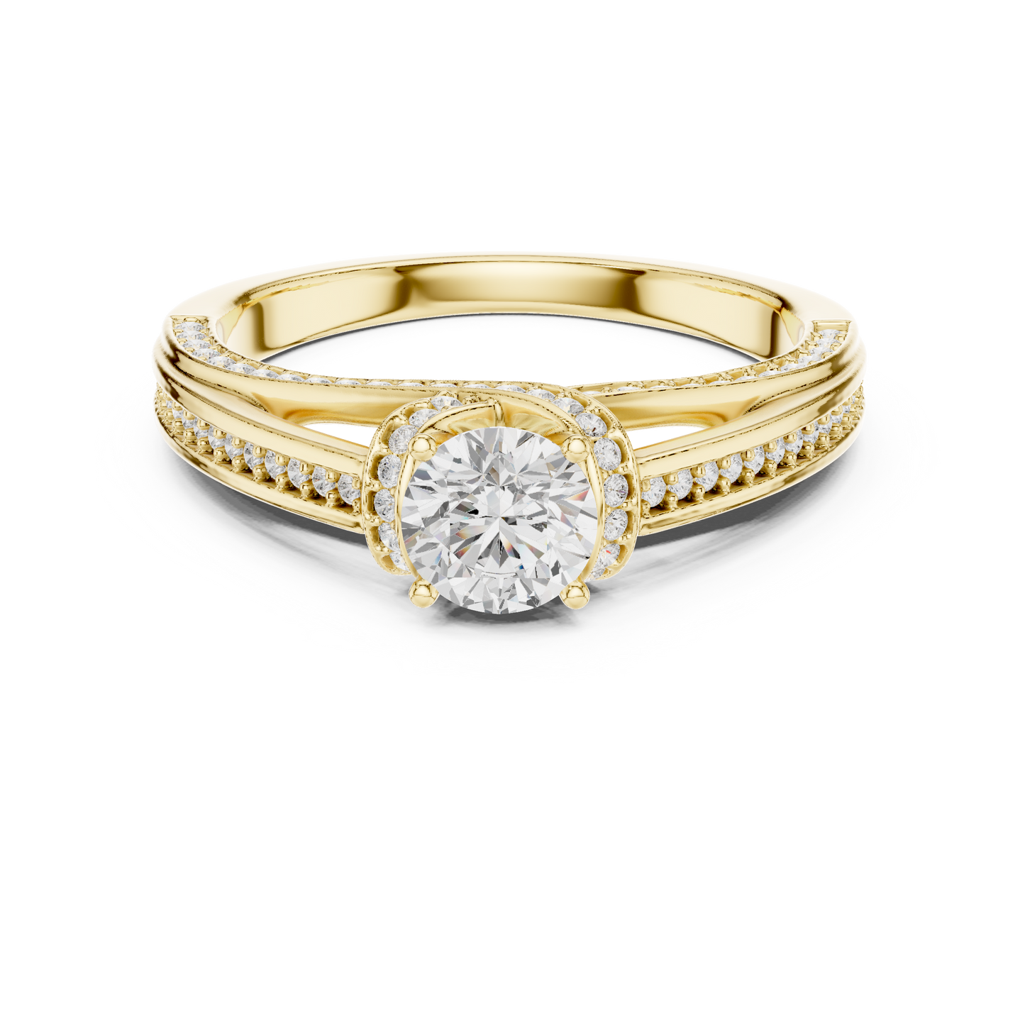 Round Halo Lab Grown Diamond Ring