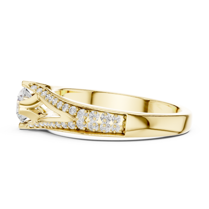 Round Side Stone Lab Grown Diamond Ring