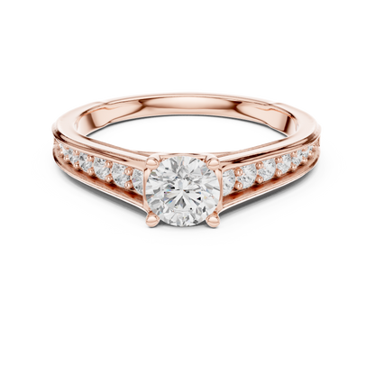 Round Side Stone Lab Grown Diamond Ring