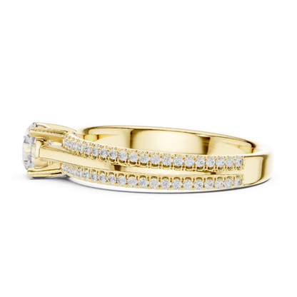Round Side Stone Lab Grown Diamond Ring