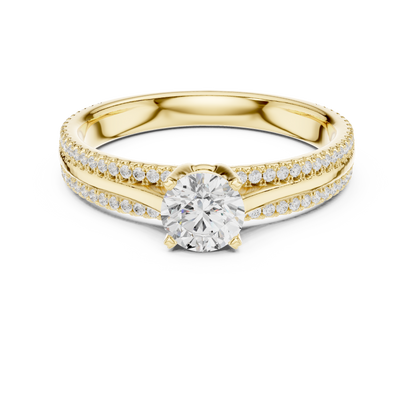 Round Side Stone Lab Grown Diamond Ring