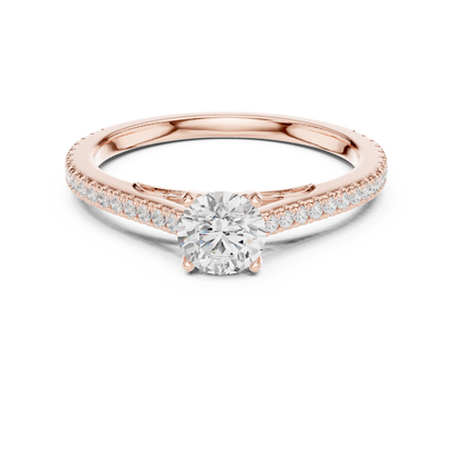Round Side Stone Lab Grown Diamond Ring