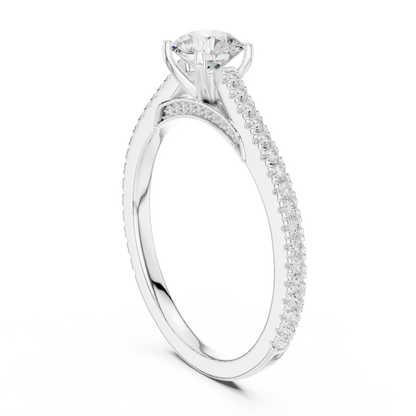 Round Side Stone Lab Grown Diamond Ring