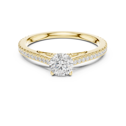 Round Side Stone Lab Grown Diamond Ring