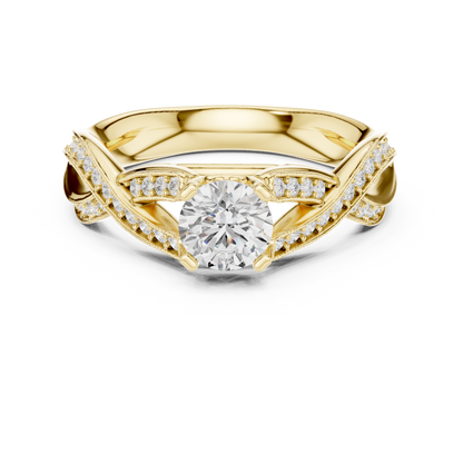 Round Side Stone Lab Grown Diamond Ring
