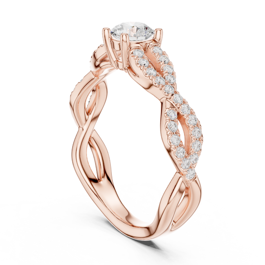 Round Side Stone Lab Grown Diamond Ring