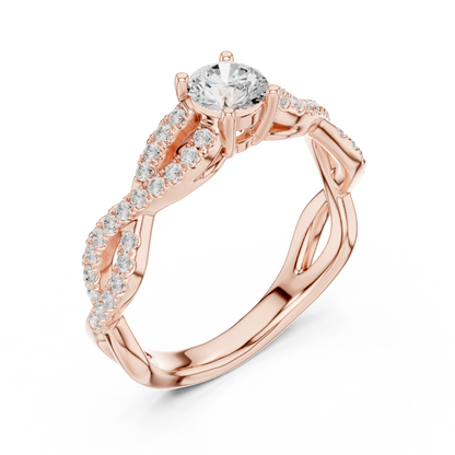 Round Side Stone Lab Grown Diamond Ring