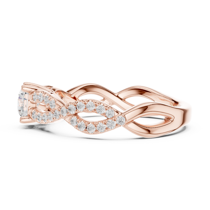 Round Side Stone Lab Grown Diamond Ring